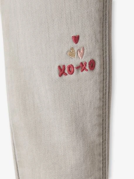 Tregging Brodé En Molleton Effet Denim Fille Denim Gris - Vertbaudet 5 Tregging Brodé En Molleton Effet Denim Fille Denim Gris - Vertbaudet – Image 5